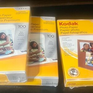 3 unopened Kodak Glossy Photo Paper - 100 Sheets